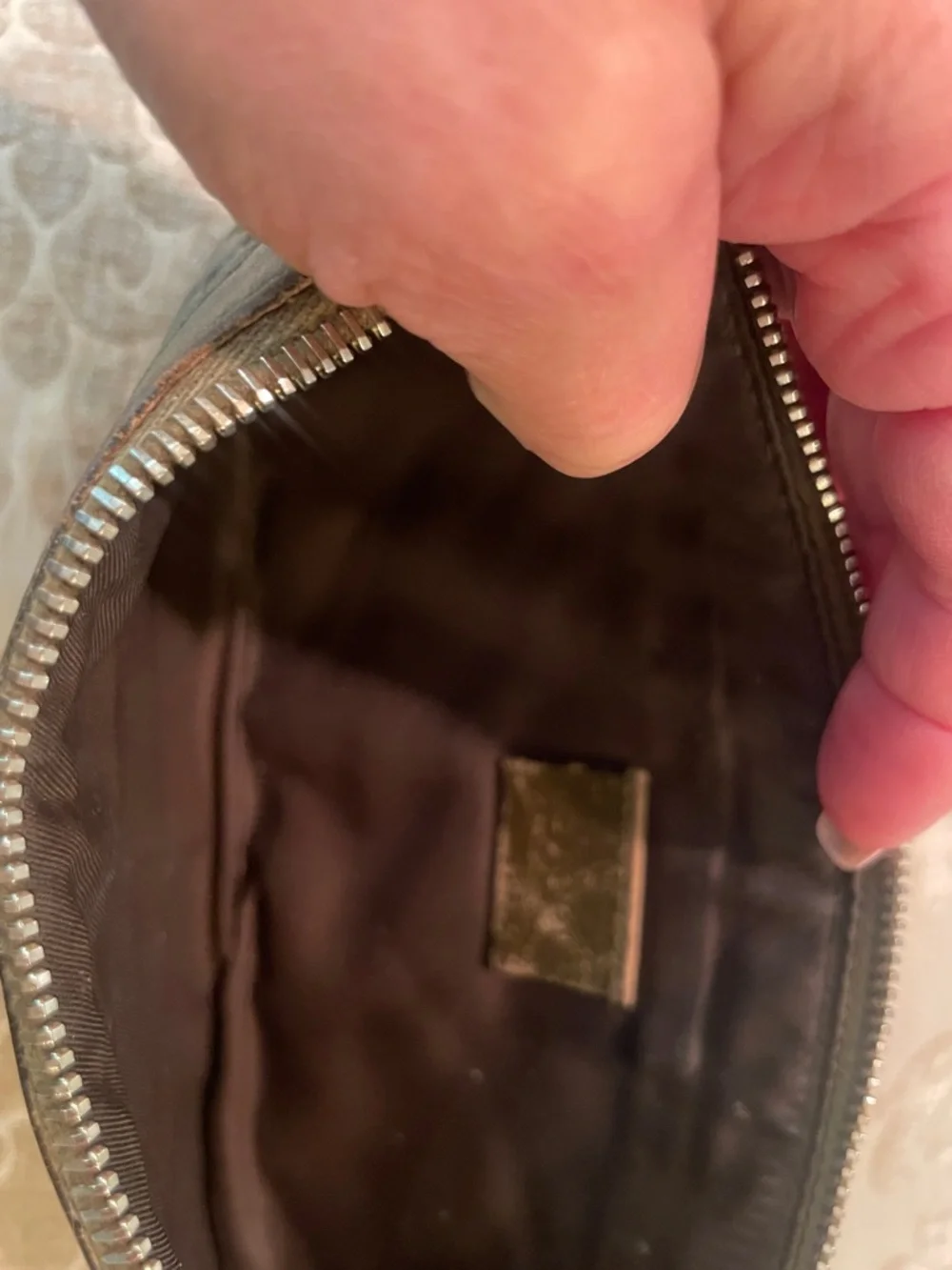 Gucci Olive Green Leather Wristlet Clutch
